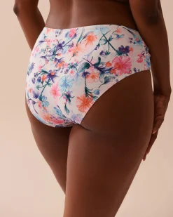 la Vie en Rose Bottoms>WATERCOLOR Mid-rise Bikini Bottom Watercolour Flowers